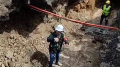 Trabajos de reparación de drenaje en una vía fronteriza del Táchira, en el municipio Capacho Viejo.