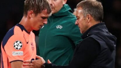 Dani Olmo, centrocampista del Barcelona, estará un mes de baja por una lesión en el aductor izquierdo.