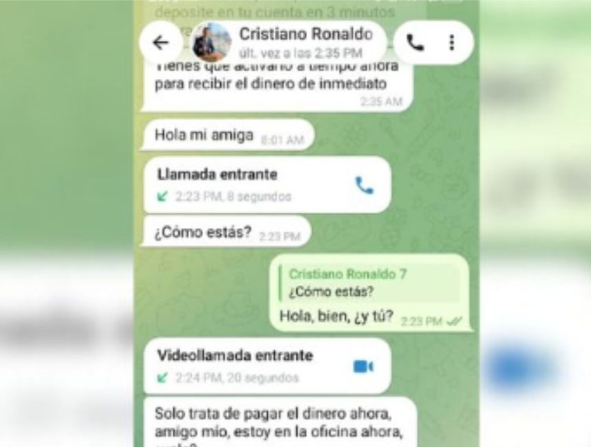 estafa con Cristiano Ronaldo e inteligencia artificial