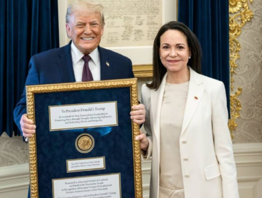 Donald Trump habla sobre el posible regreso de María Corina Machado a Venezuela.
