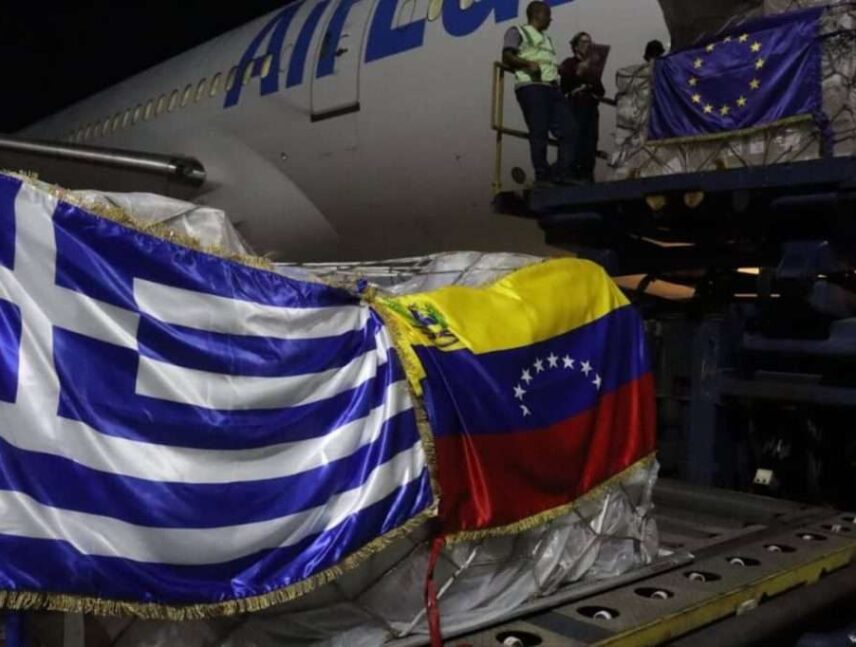 Llegan a Venezuela 15 toneladas de ayuda humanitaria de Grecia
