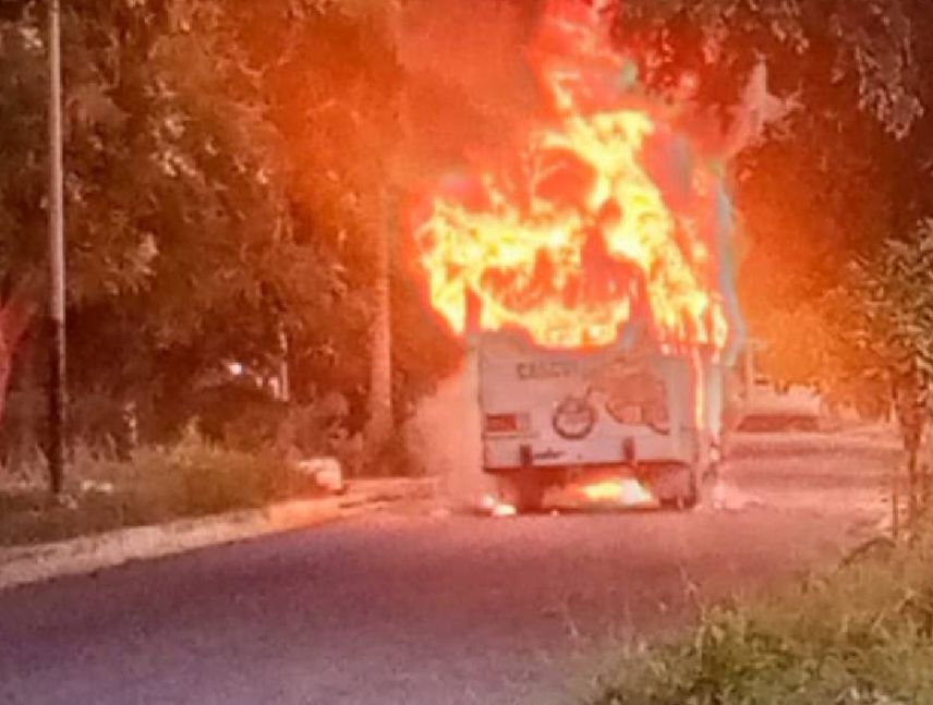 Incendio de autobús deja varios lesionados en Aragua