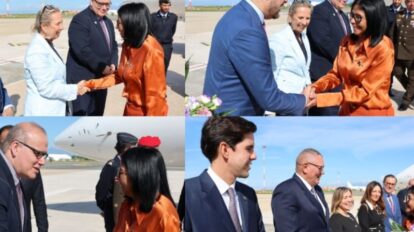 Delcy Rodríguez llega a Roma