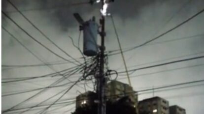 Rayo impacta en poste y deja sin electricidad a 10 casas en Maracaibo