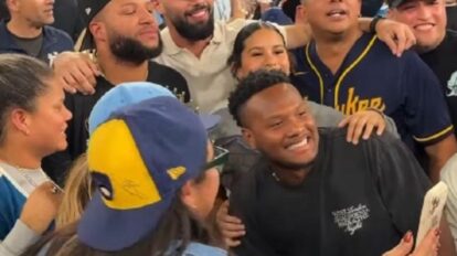Jackson Chourio celebra con su familia el título