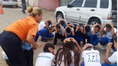 Realizan simulacro sísmico en escuela de La Sabanita